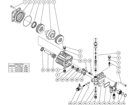 WP-2500-4MHB, WP-2700-4MHB (sn:10397983-10812415), WP-2500-4MRB, WP-2700-0MKB (sn:0-10812415) Pump Assembly Parts by MiTM