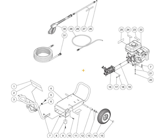 WP-2500-4MRB (sn:10812416-10817968) Frame Assembly Parts by MiTM