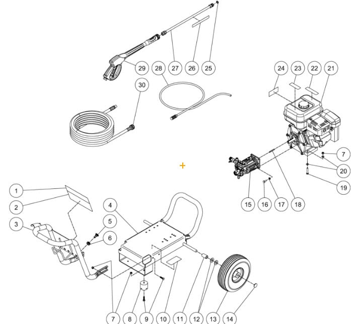 WP-2700-0MKB (sn:10817969-10991817), WP-3000-0MKB (sn:0-10991817) Frame Assembly Parts by MiTM