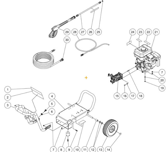 WP-2700-0MKB (sn:10817969-10991817), WP-3000-0MKB (sn:0-10991817) Frame Assembly Parts by MiTM