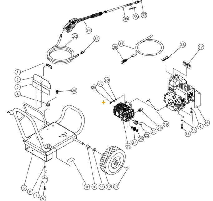 WP-2700-0MIB (sn:0-10010630), WP-2700-0MIB/1MIB (sn:10070001-99999999) Frame Assembly Parts by MiTM