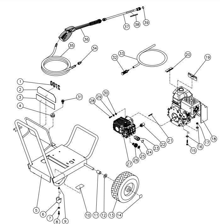 WP-2700-0MIB (sn:10010631-10070000), WP-2700-1MIB (sn:10006444-10070000) Frame Assembly Parts by MiTM
