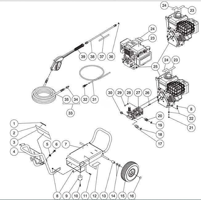 WP-2700-3MBB, WP-2700-3MHB, WP-2700-3MIB Frame Assembly Parts by MiTM