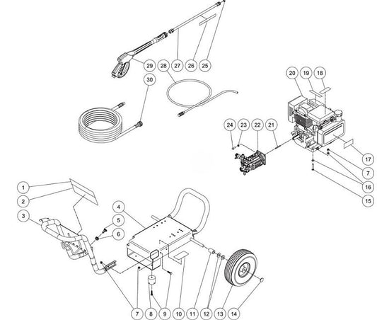 WP-2700-4MHB (sn:10817969-10991817), WP-3000-0MHB (sn:0-10991817) Frame Assembly Parts by MiTM