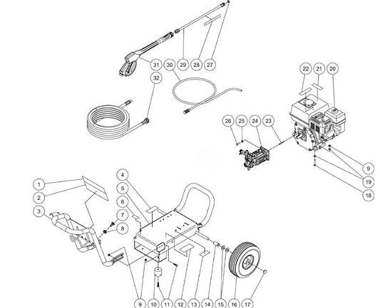 WP-3000-1MHB Frame Assembly Parts by MiTM