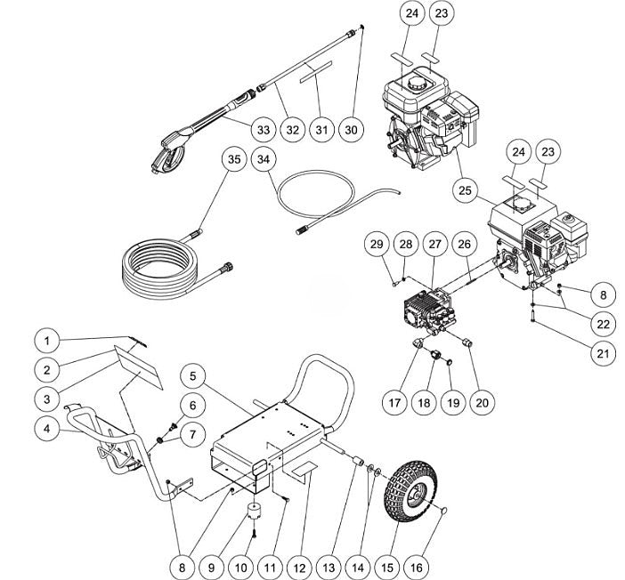 WP-3000-4MHB/4MRB (sn:0-10380918) Frame Assembly Parts by MiTM