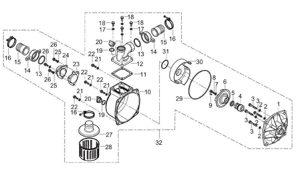BE WP-3065HL 3" Water Pump Assembly Parts by BE Power Equipment