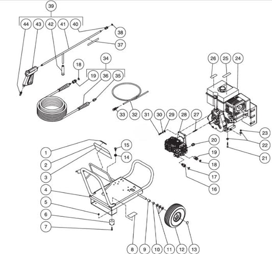 WP-3304-0MHB (sn:10070001-99999999) Frame Assembly Parts by MiTM