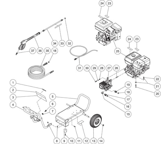 WP-3400-4MHB/4MRB (sn:0-10761715) Frame Assembly Parts by MiTM