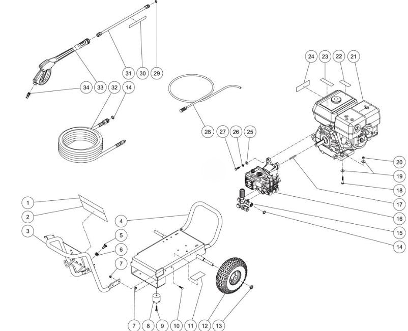 WP-3400-5MHB/5MSB (sn:0-10817968) Frame Assembly Parts by MiTM