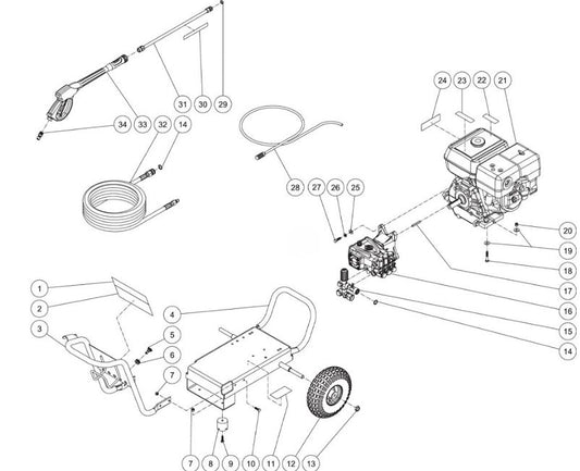 WP-3400-5MHB/5MSB (sn:0-10817968) Frame Assembly Parts by MiTM