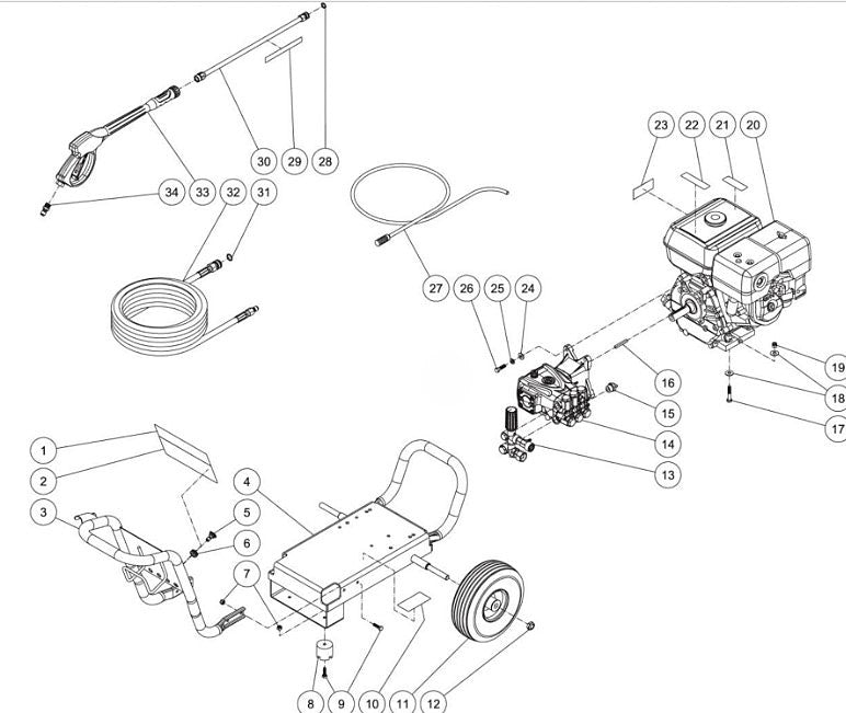 WP-3400-5MHB (sn:10817969-99999999) Frame Assembly Parts by MiTM