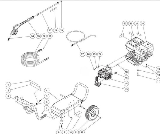 WP-3400-5MHB (sn:10817969-99999999) Frame Assembly Parts by MiTM