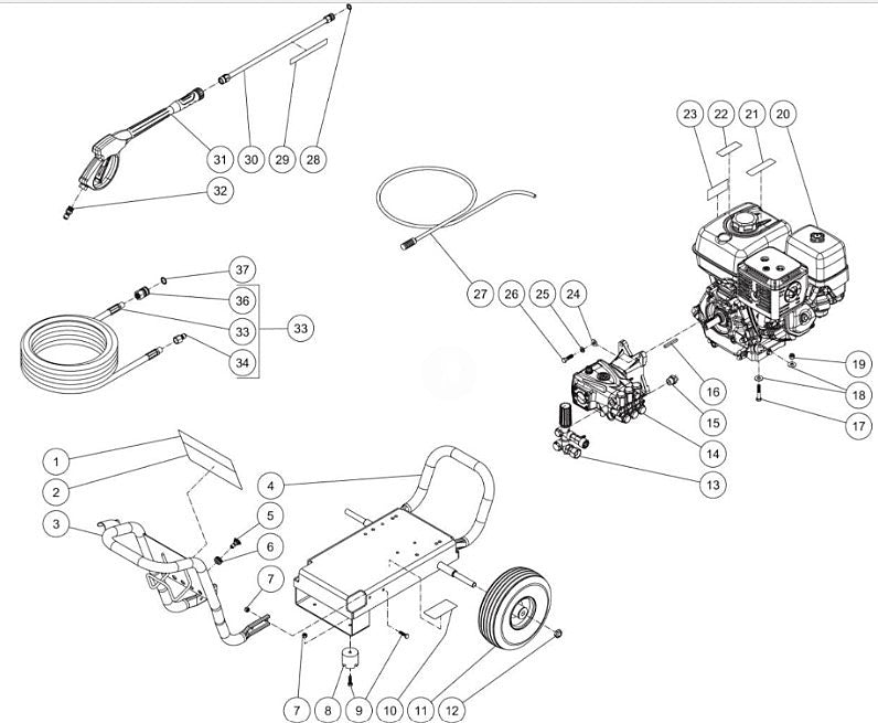 WP-4000-5MHB, WP-4000-5MKB, WP-4000-5MSB (sn:10817969-99999999), WP-4200-0MSB (sn:0-99999999) Frame Assembly Parts by MiTM	