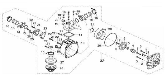 BE WP-2065K 2" Water Pump Assembly Parts By BE Power equipment