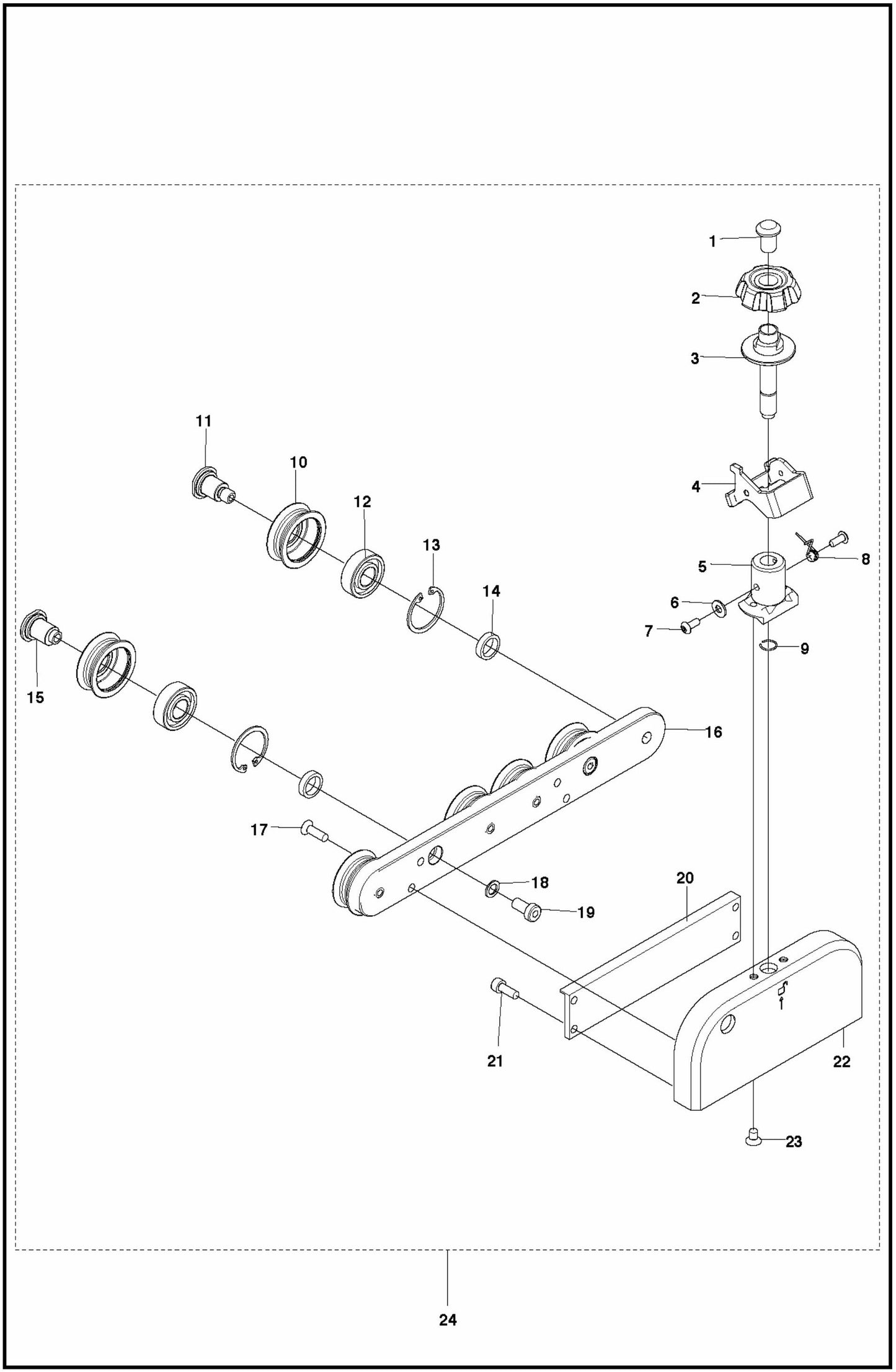 WS 220 Blade Guard Guide Assembly Parts