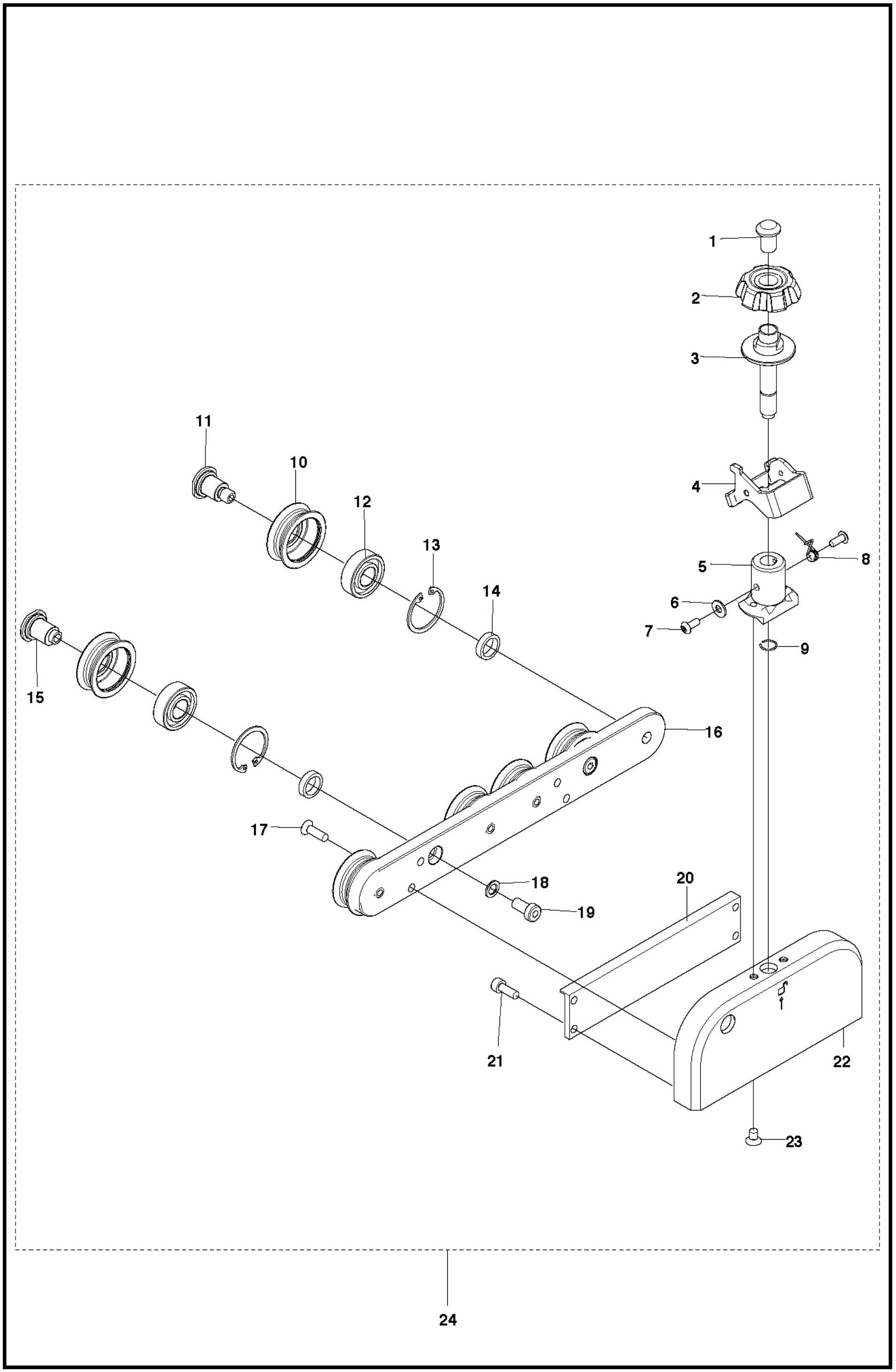WS 220 Blade Guard Guide Assembly Parts