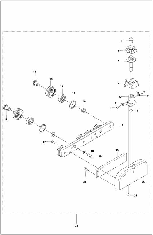 WS 220 Blade Guard Guide Assembly Parts