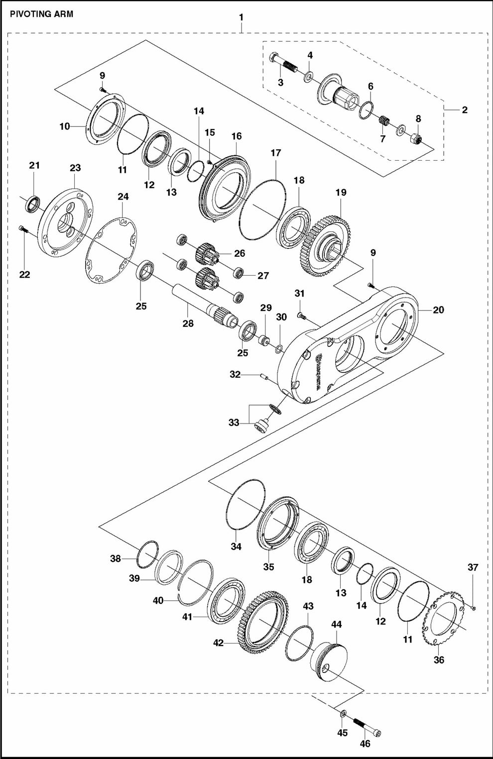 WS 440 HF Pivoting Arm Assembly Parts