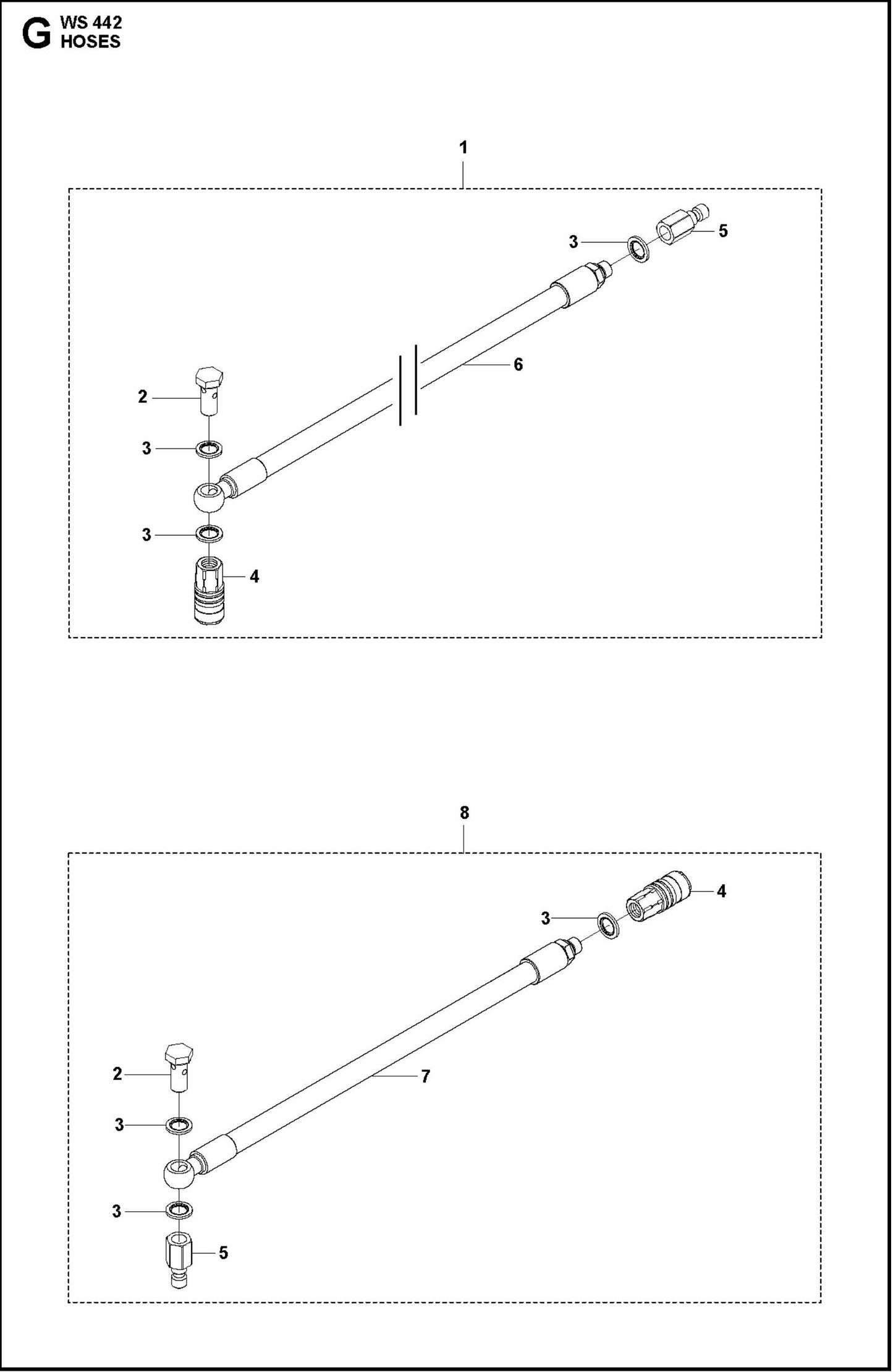 WS 442 Hose Assembly Parts By Husqvarna