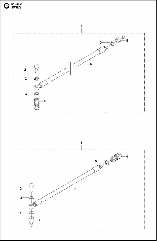 WS 442 Hose Assembly Parts By Husqvarna