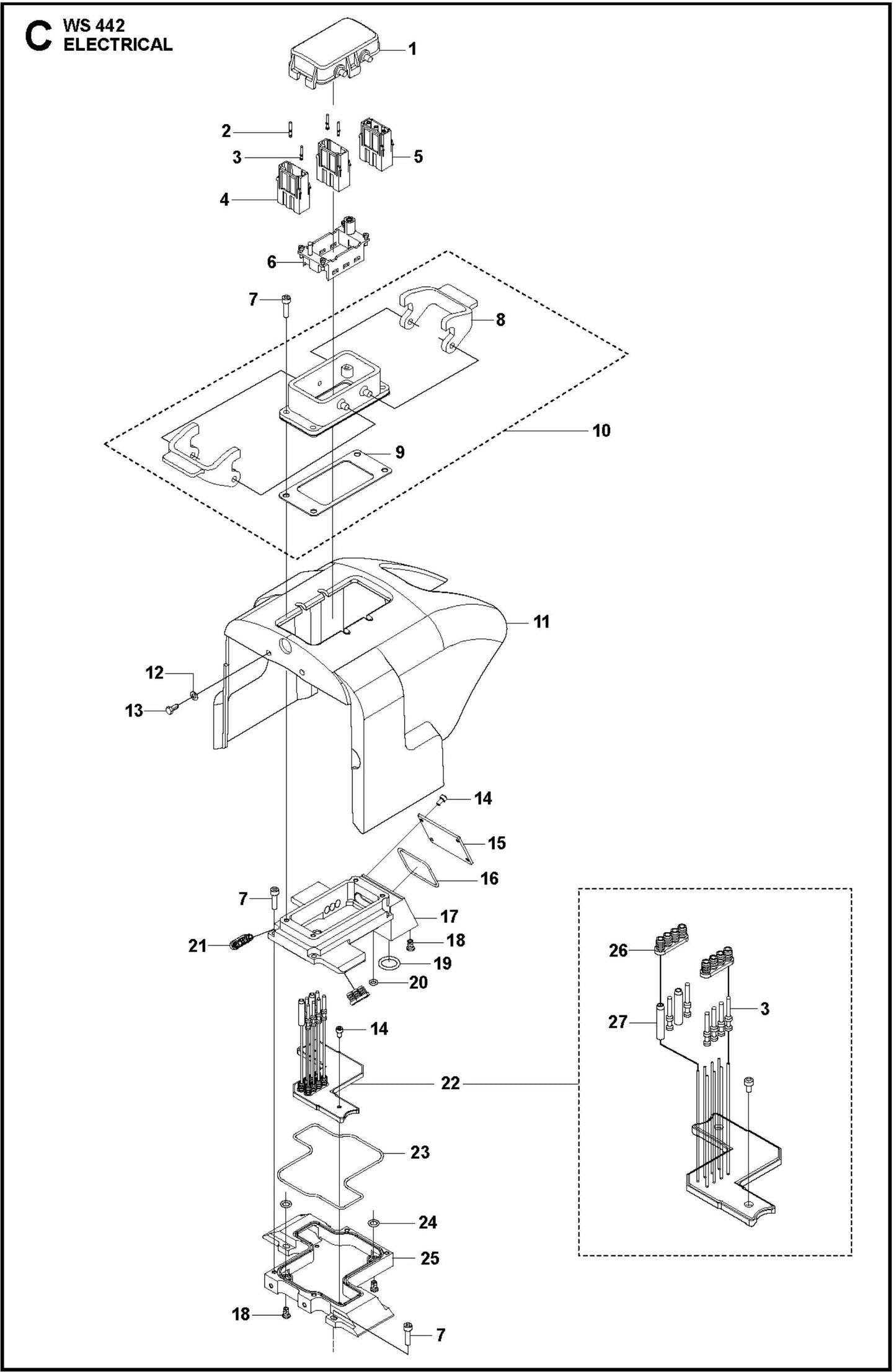 WS 442 Electrical Assembly Parts By Husqvarna