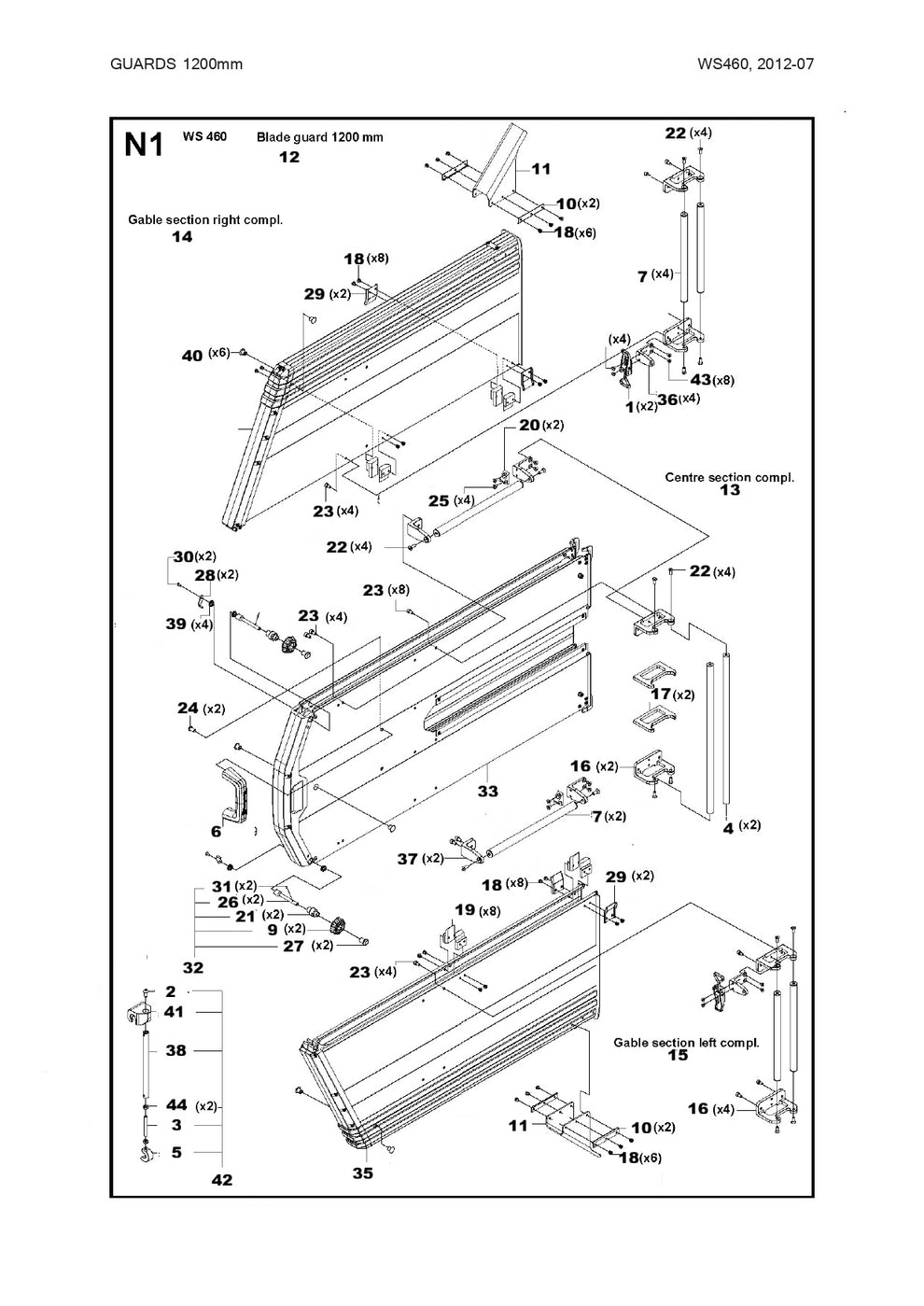 Blade Guard 1200 mm - Parts For WS 460, WS 440 HF, WS 482 HF By Husqvarna