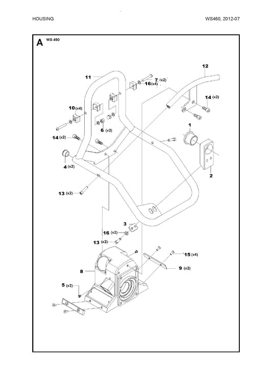 Housing Parts For WS 460 By Husqvarna