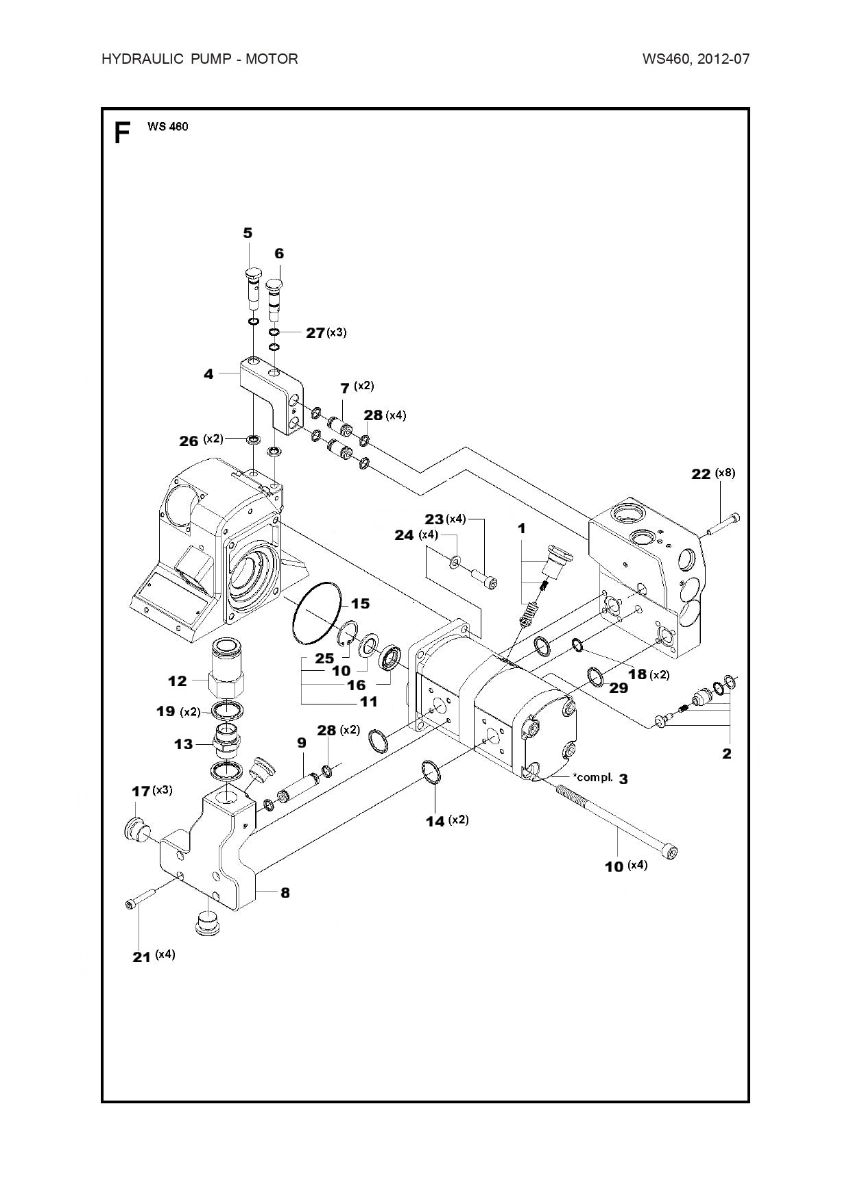Hydraulic Pump - Motor Parts For WS 460 By Husqvarna