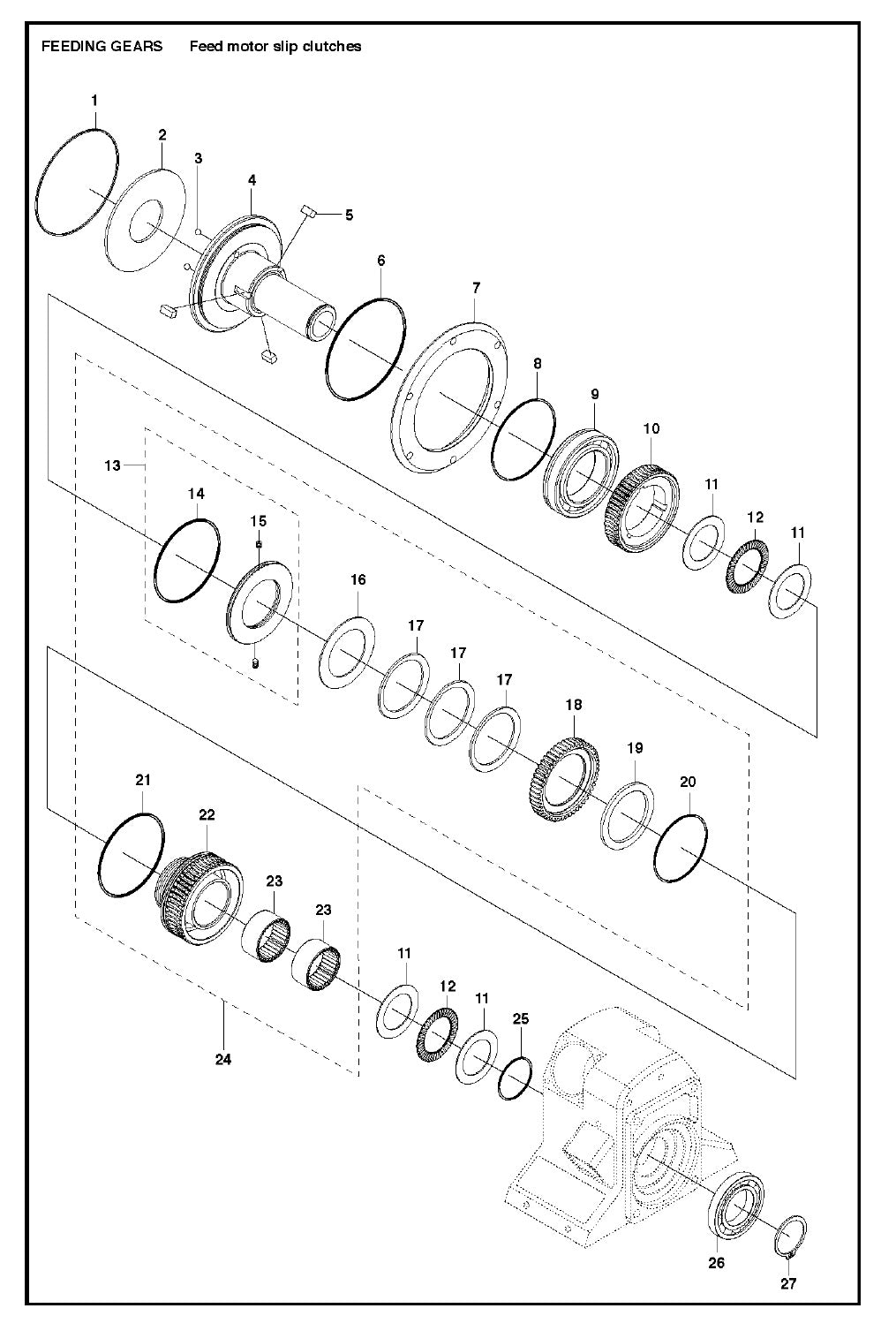 Feeding Gears Parts For WS WS 440 HF, WS 482 HF By Husqvarna
