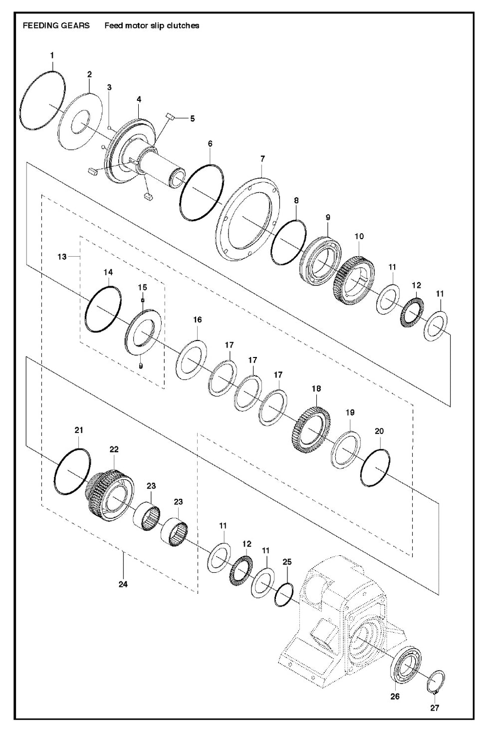Feeding Gears Parts For WS WS 440 HF, WS 482 HF By Husqvarna