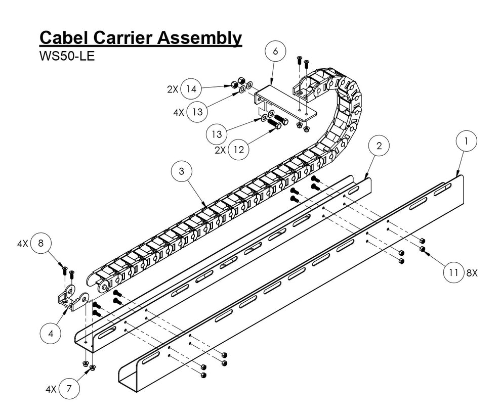WS50-LE Cabel Carrier Assembly Parts