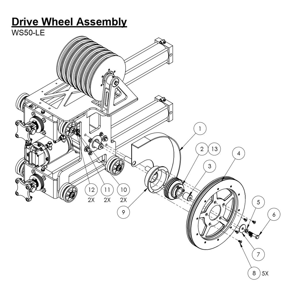 WS50-LE Drive Wheel Assembly Parts