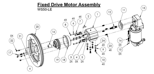 WS50-LE Fixed Drive Motor Assembly Parts