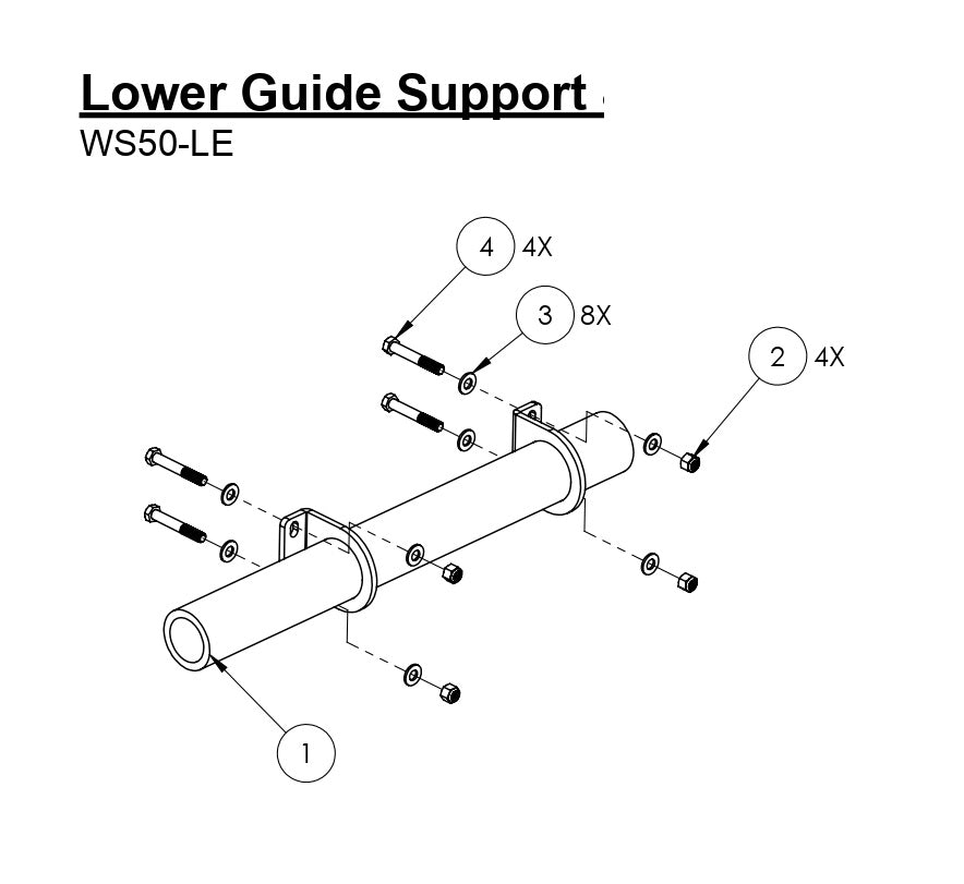 WS50-LE Lower Guide Support Assembly Parts