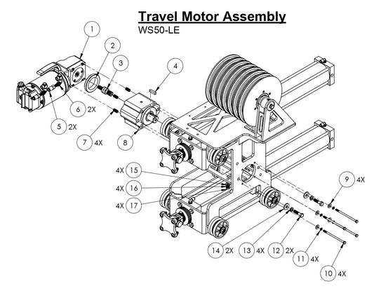 WS50-LE Travel Motor Assembly Parts