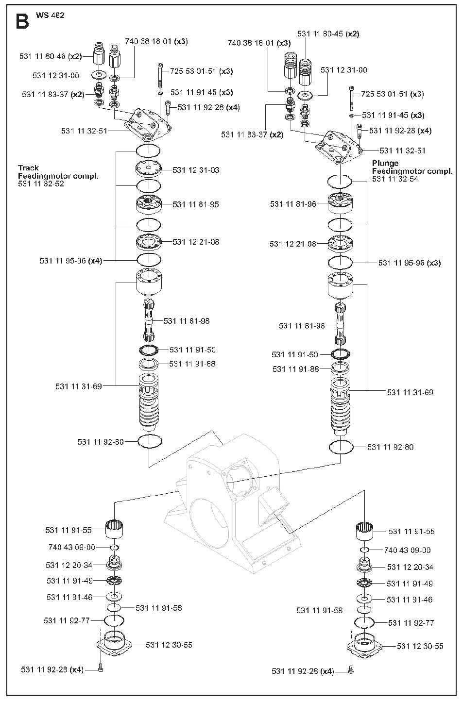 Feeding Motor Complete Parts For WS 462 By Husqvarna