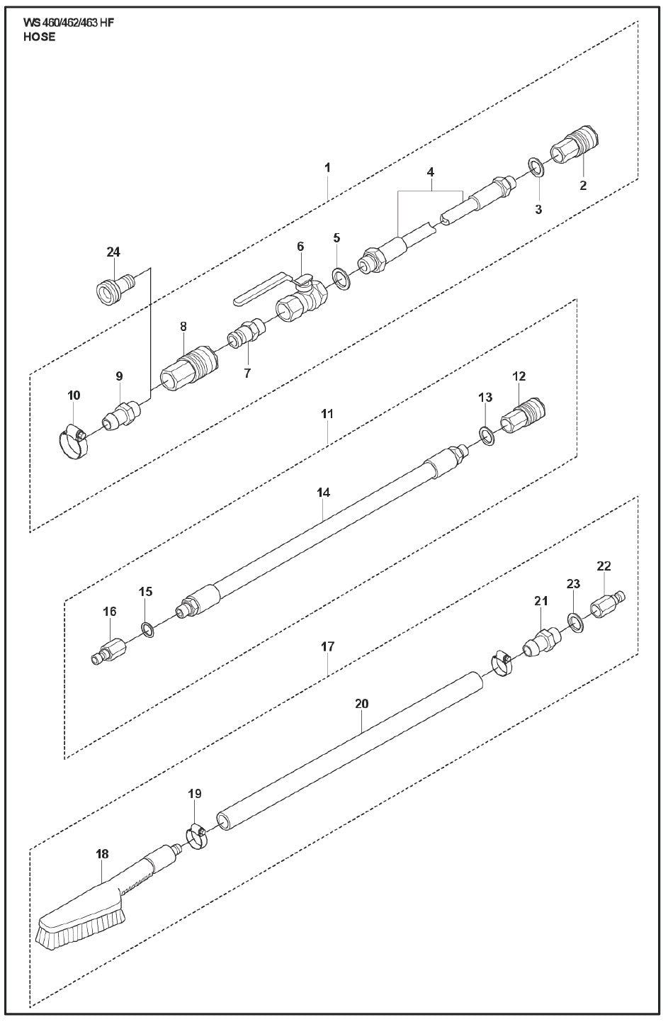 Hose Parts For WS 462 By Husqvarna