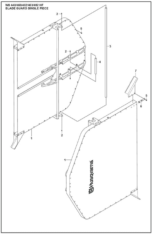 Blade Guard Single Piece Parts For WS 462 By Husqvarna