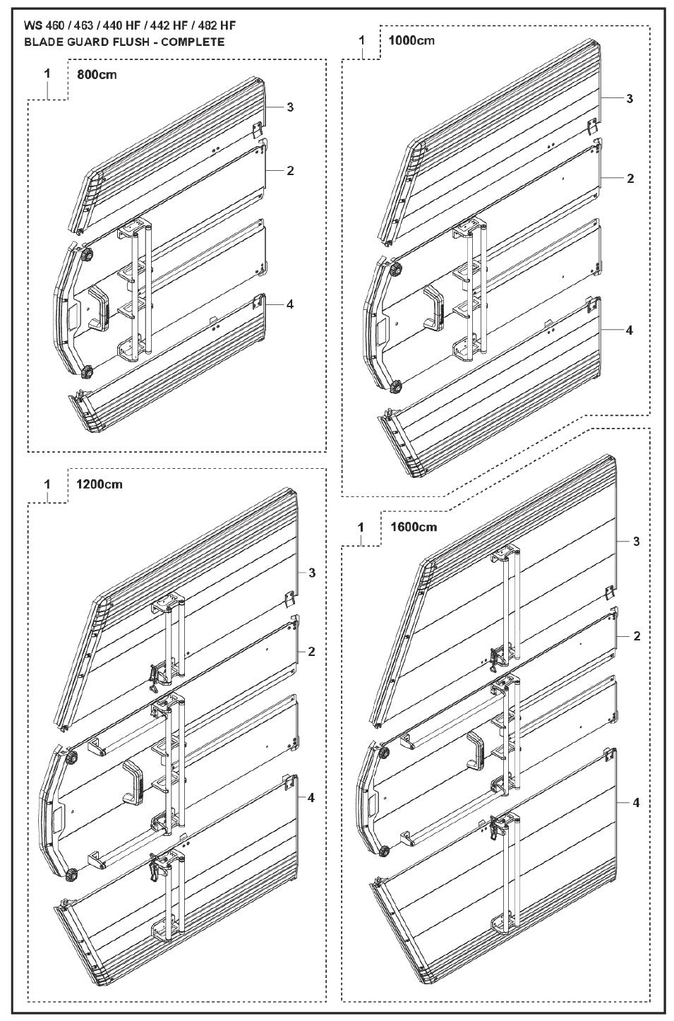 Blade Guard Flush - Complete Parts For WS 462 By Husqvarna