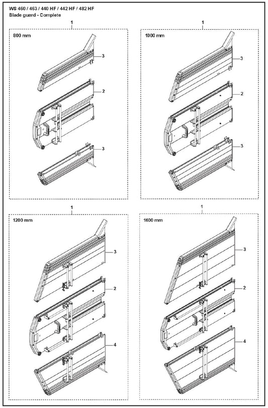 Blade Guard - Complete Parts For WS 462 By Husqvarna