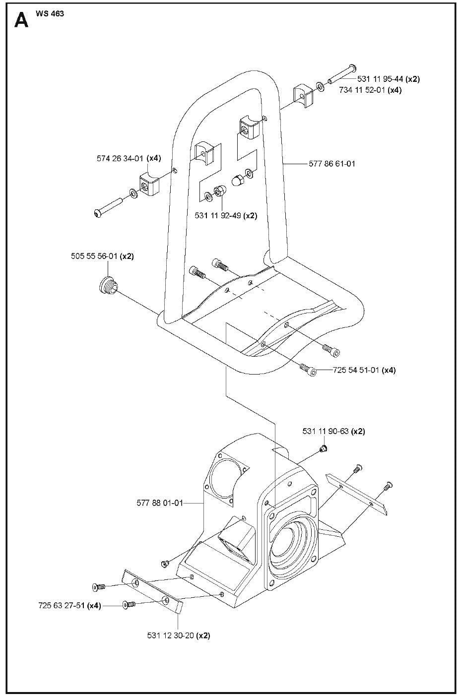 Housing Parts For WS 463 By Husqvarna