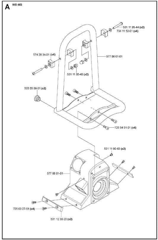 Housing Parts For WS 463 By Husqvarna