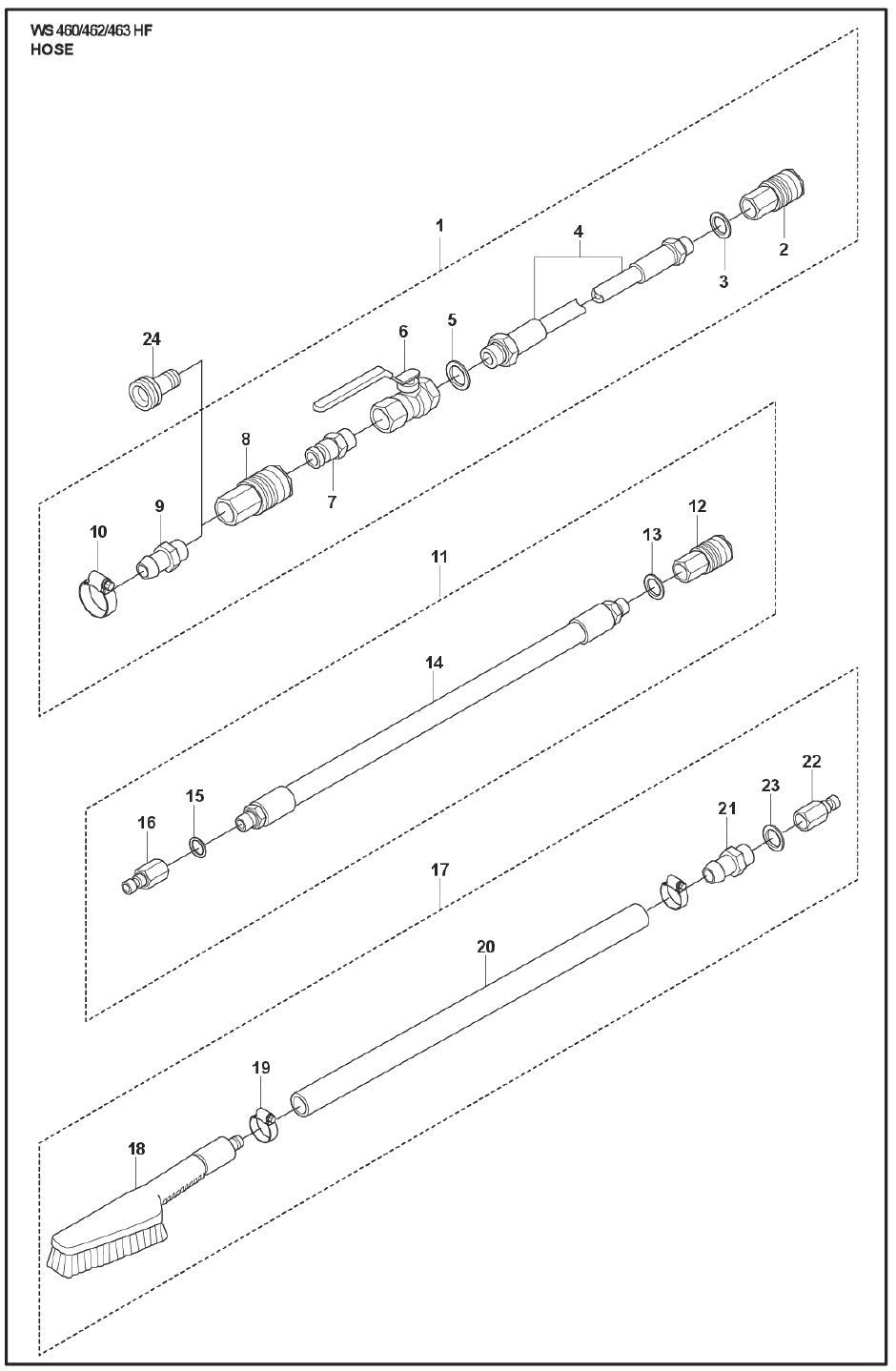 Hose Parts For WS 463 By Husqvarna