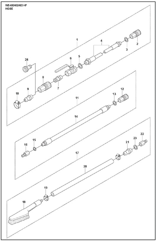 Hose Parts For WS 463 By Husqvarna
