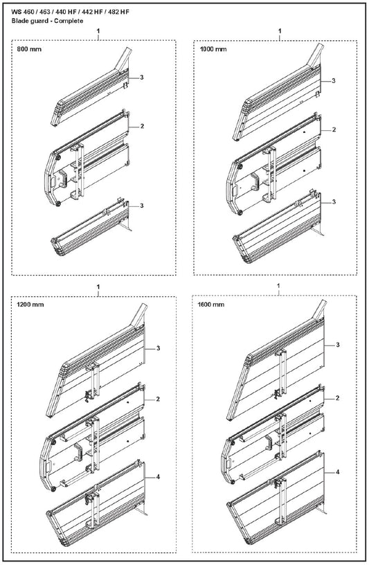 Blade Guard - Complete Parts For WS 463 By Husqvarna