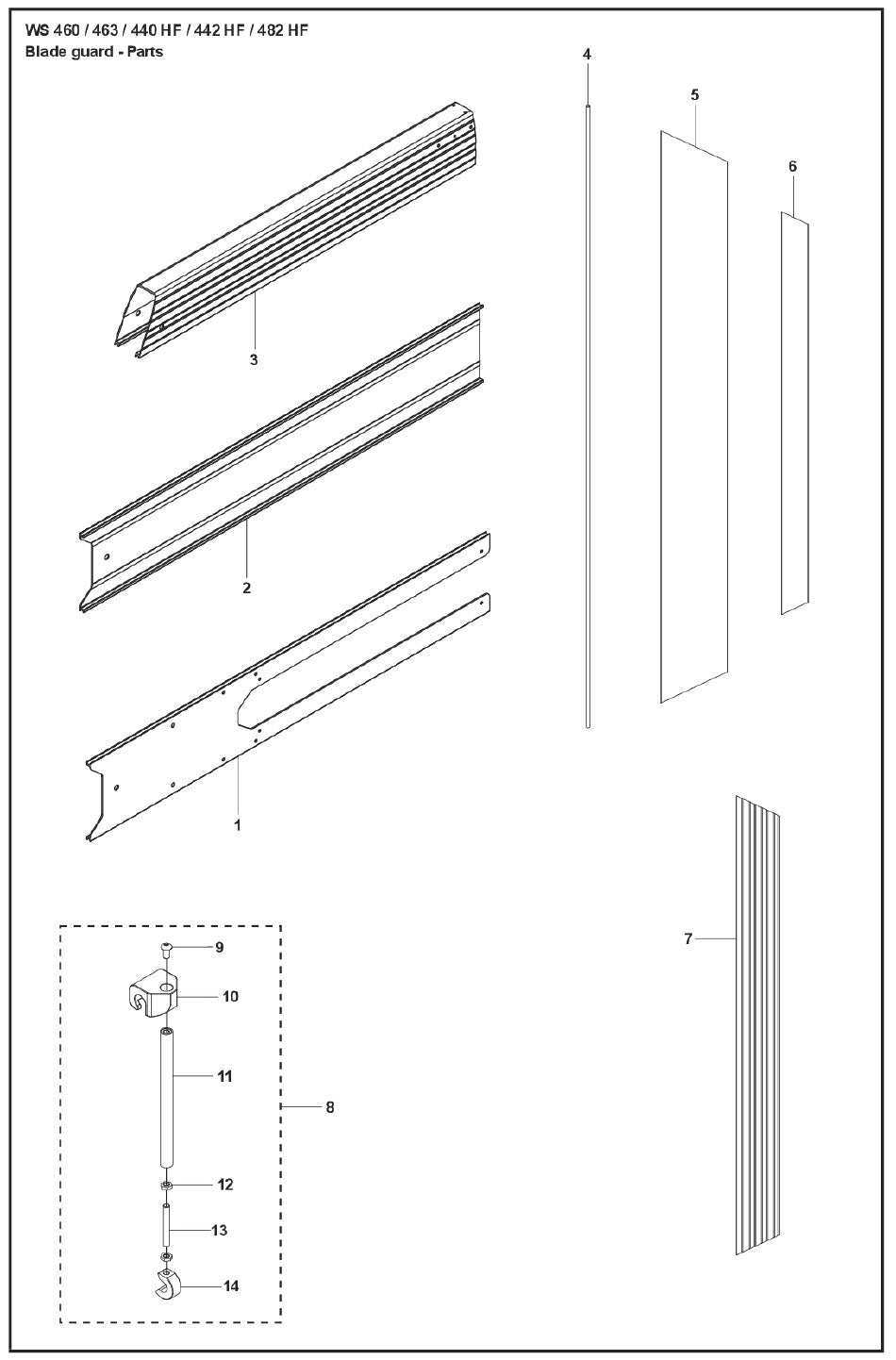 Blade Guard - Parts, Parts For WS 463 By Husqvarna