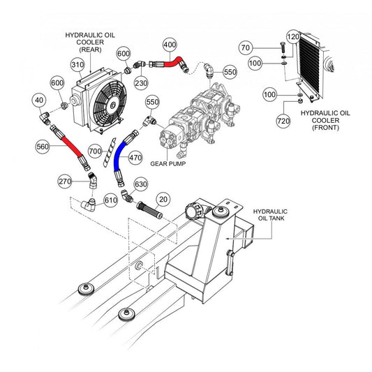 WTB-16 Hydraulic Oil Cooler Assembly Parts by Multiquip Whiteman