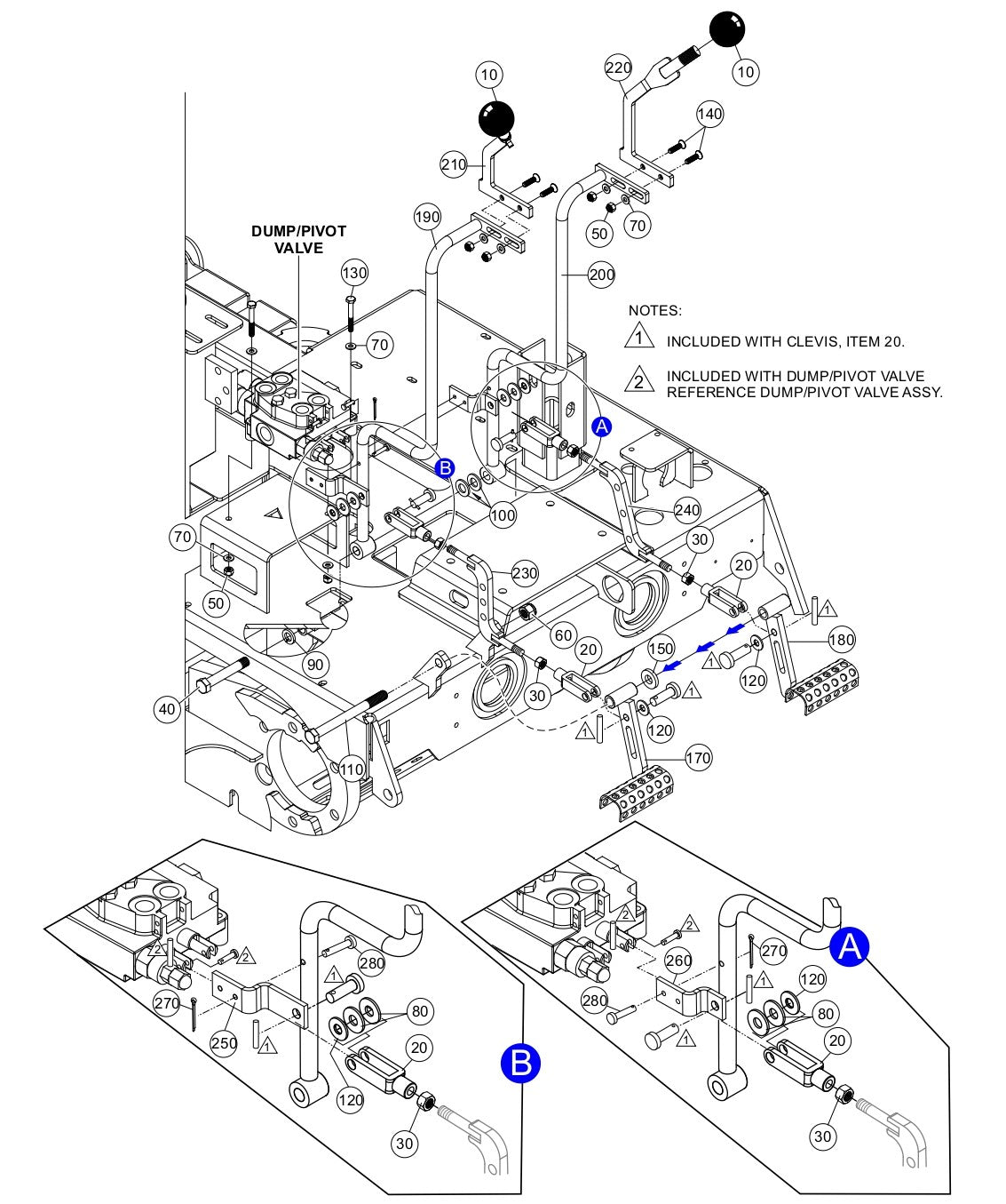 WTB-16PD Dump / Pivot Pedals Assembly Parts by Multiquip Whiteman