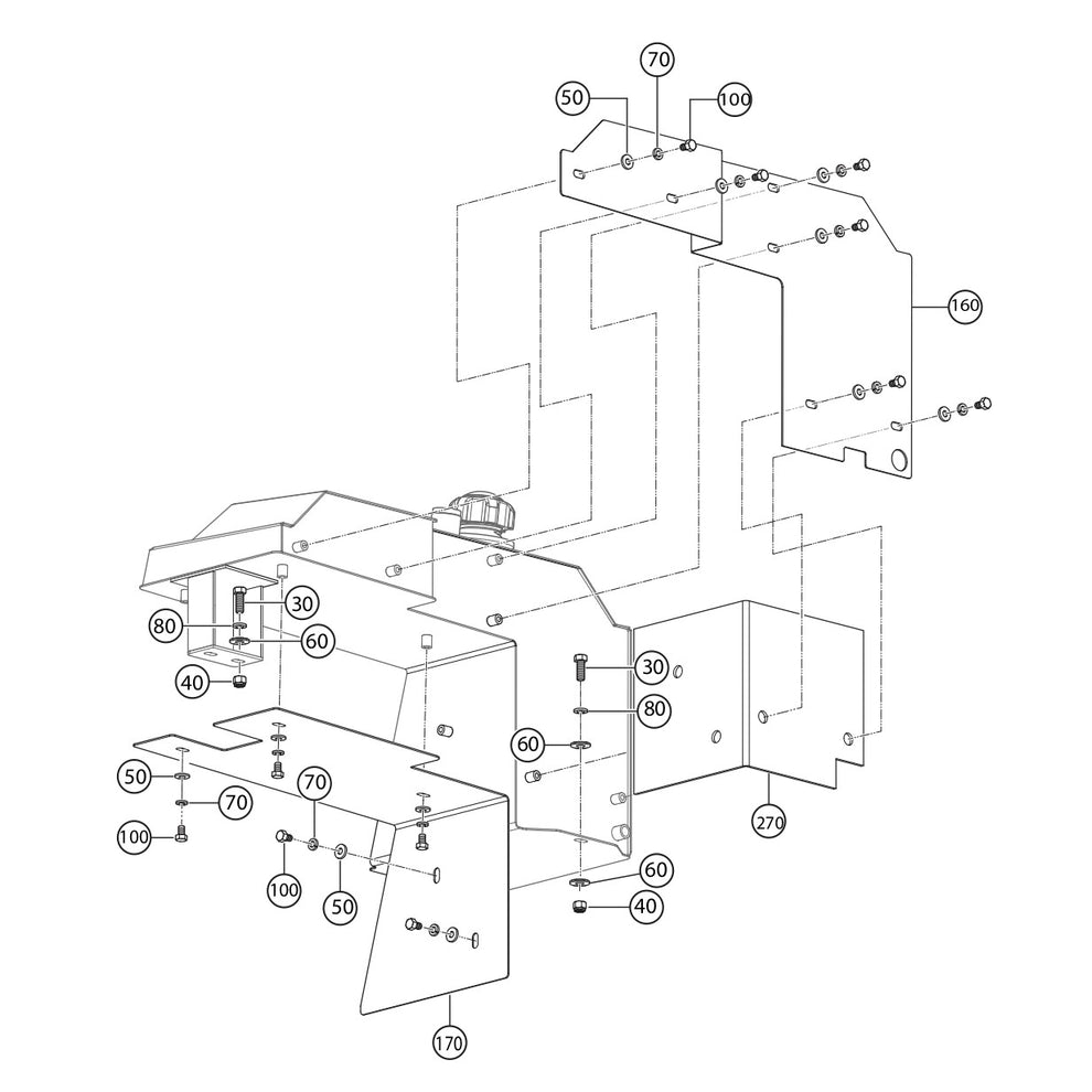 WTB-16 Fuel Tank Enclosure Assembly  Parts By Multiquip Whiteman